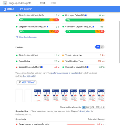 Google Pagespeed Insights